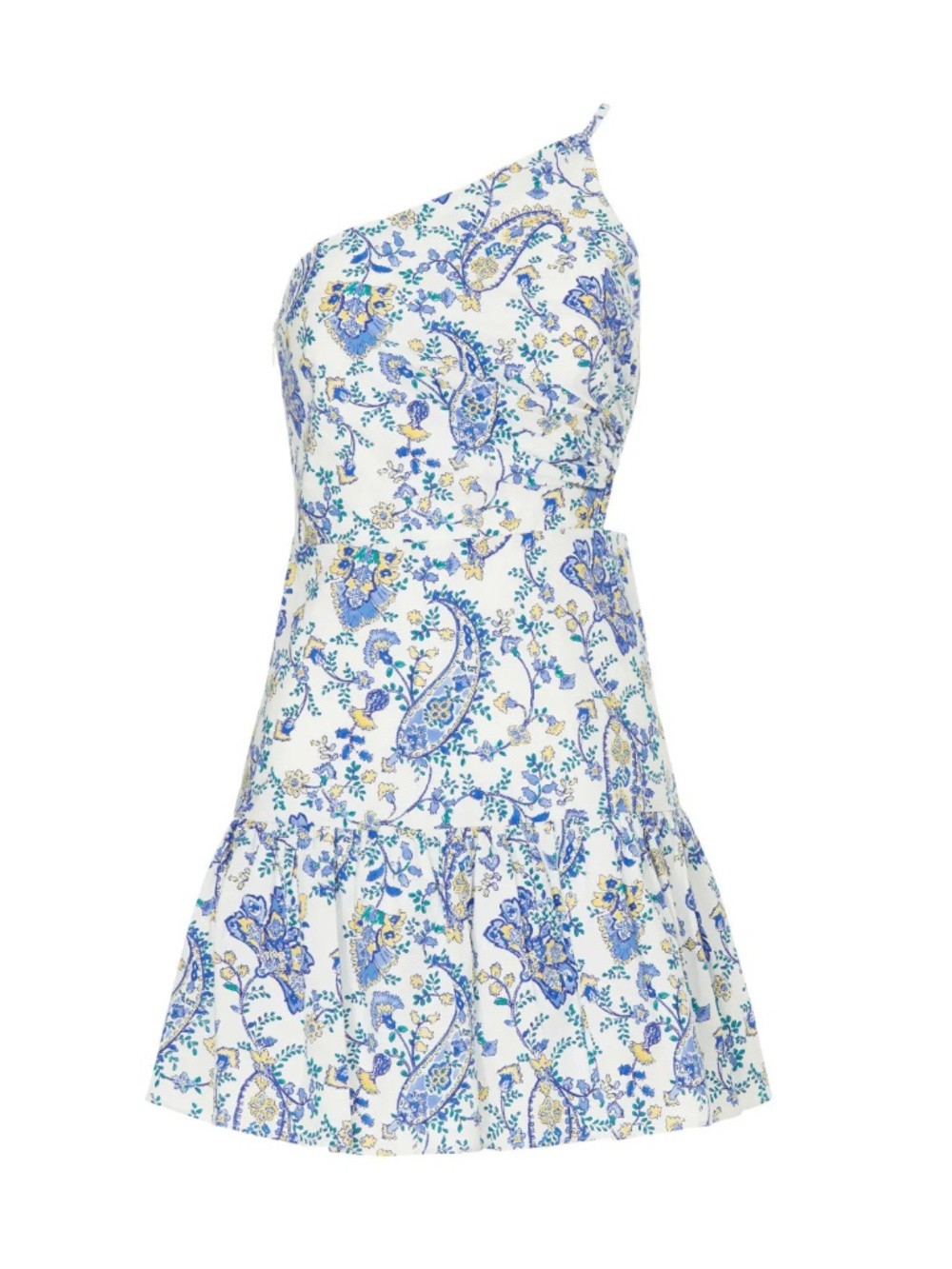 Milly Brinlee Paisley Asymmetric Side Cut Out Mini Dress - size 6